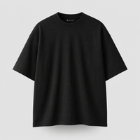 Midnight Black Oversized Drop Shoulder T-Shirt