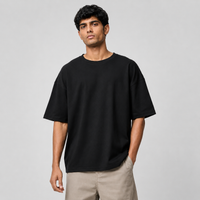 Midnight Black Oversized Drop Shoulder T-Shirt