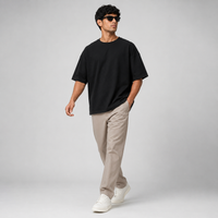 Midnight Black Oversized Drop Shoulder T-Shirt