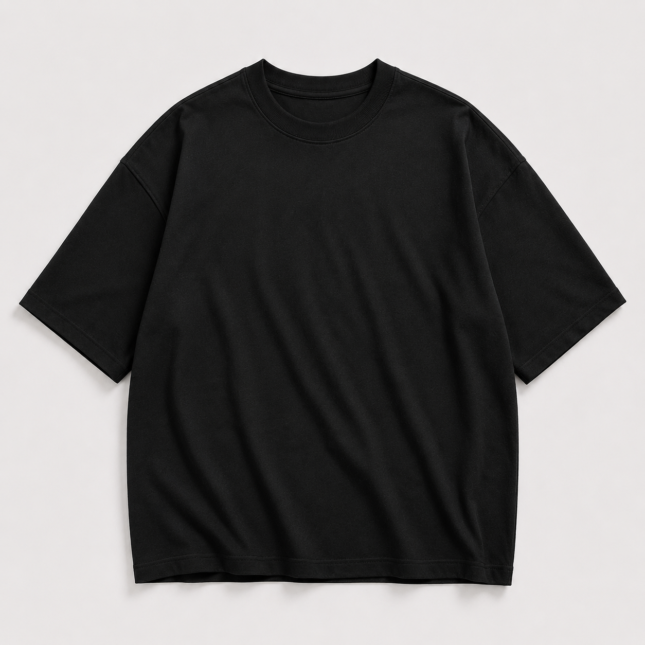 Midnight Black Oversized Drop Shoulder T-Shirt