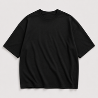 Midnight Black Oversized Drop Shoulder T-Shirt