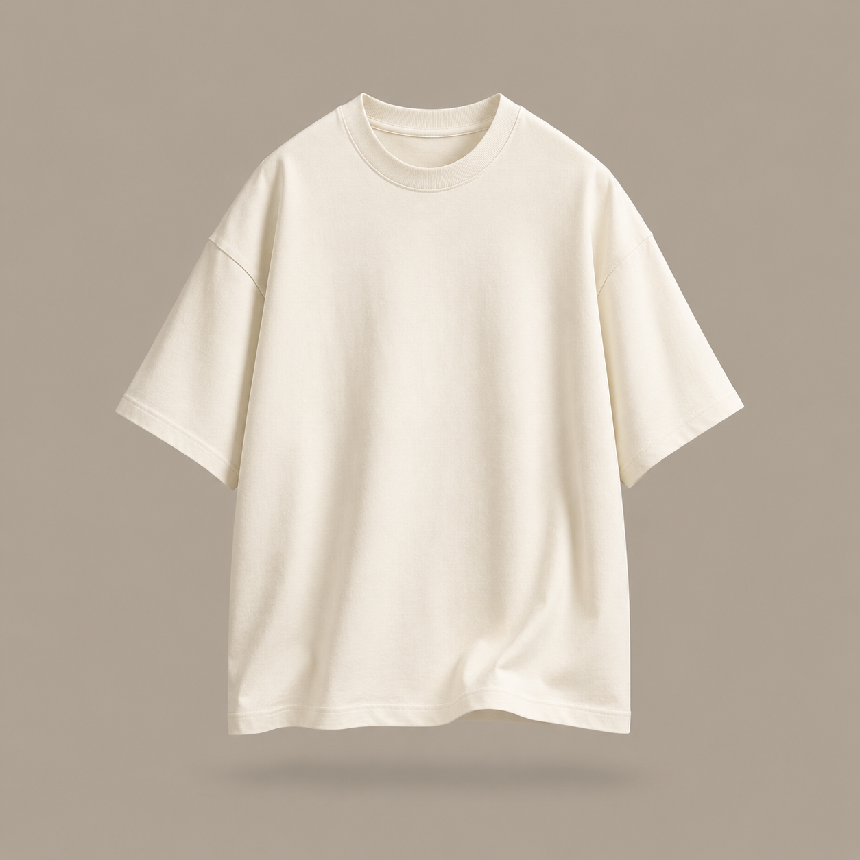 Ivory Cream Oversized Drop Shoulder T-Shirt