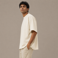Ivory Cream Oversized Drop Shoulder T-Shirt
