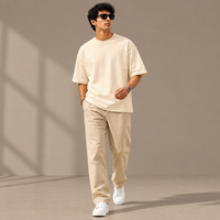Ivory Cream Oversized Drop Shoulder T-Shirt
