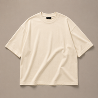 Ivory Cream Oversized Drop Shoulder T-Shirt