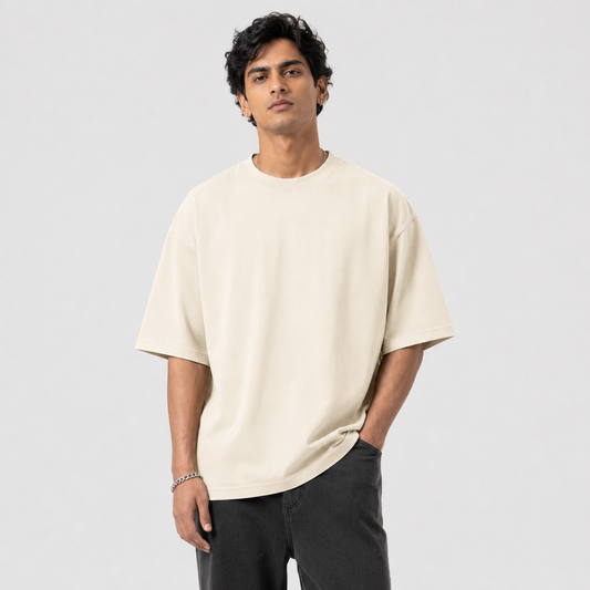 Vanilla Mist Oversized Drop Shoulder T-Shirt