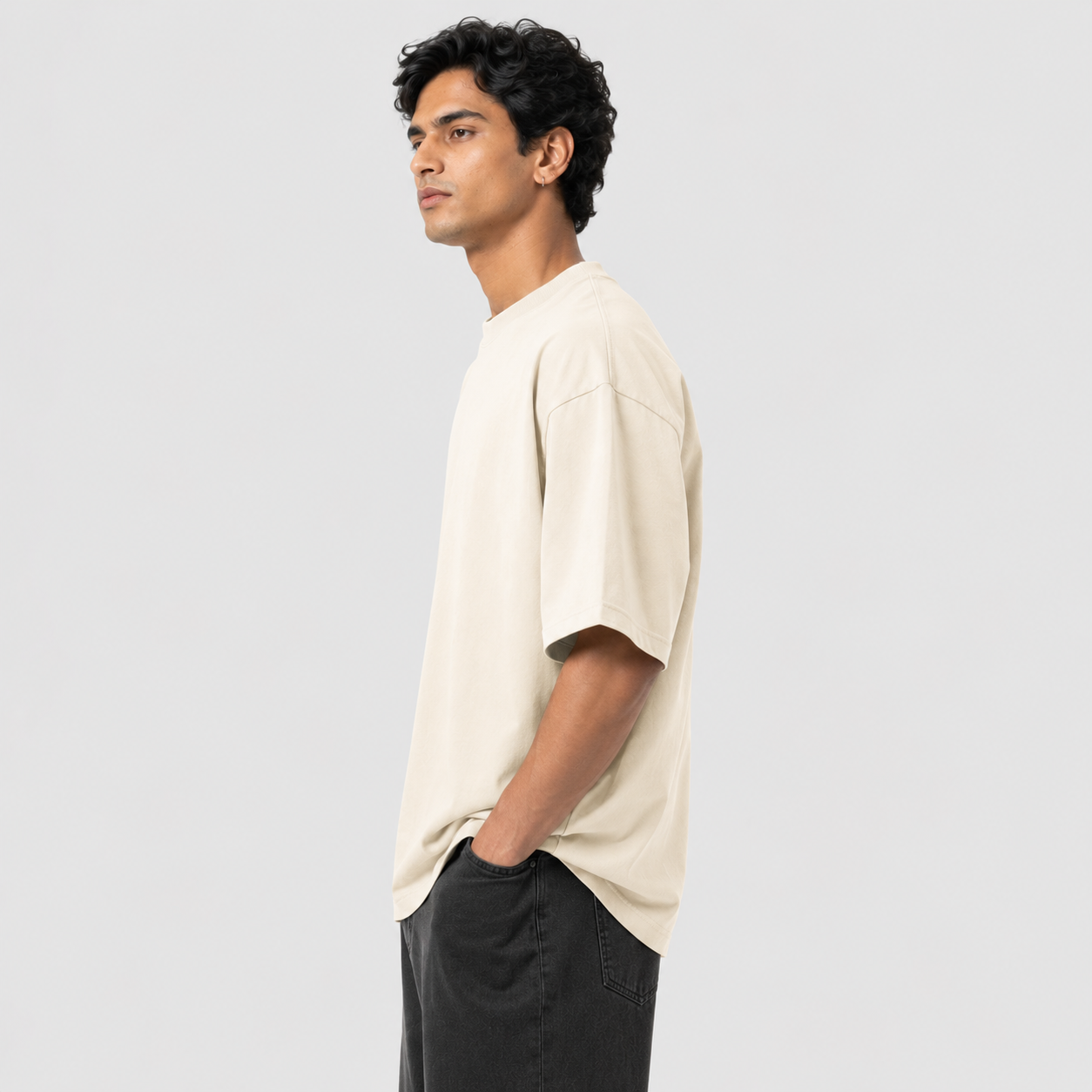 Vanilla Mist Oversized Drop Shoulder T-Shirt