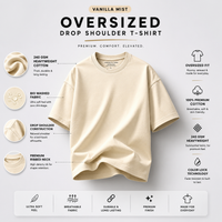 Vanilla Mist Oversized Drop Shoulder T-Shirt