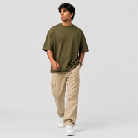 Military Olive Oversized Drop Shoulder T-Shirt