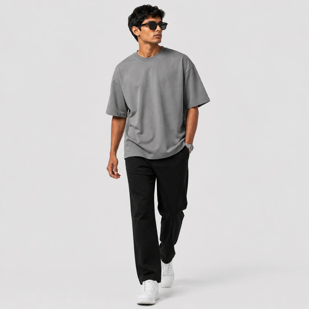 Urban Grey Oversized Drop Shoulder T-Shirt