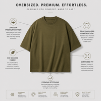 Military Olive Oversized Drop Shoulder T-Shirt
