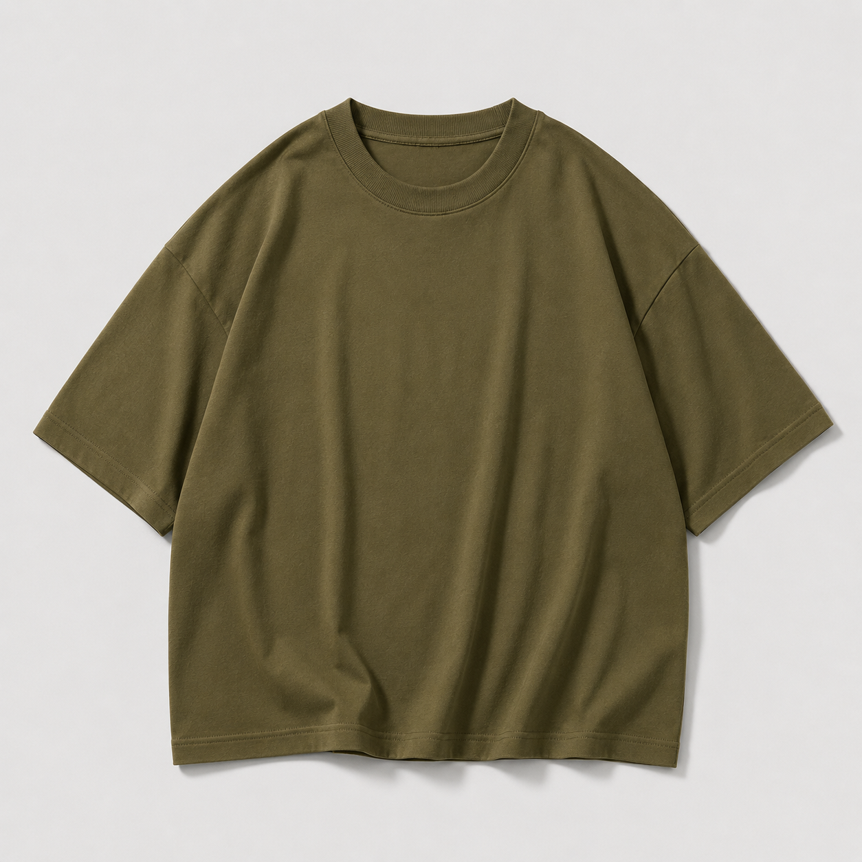 Military Olive Oversized Drop Shoulder T-Shirt