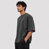 Shadow Charcoal Oversized Drop Shoulder T-Shirt