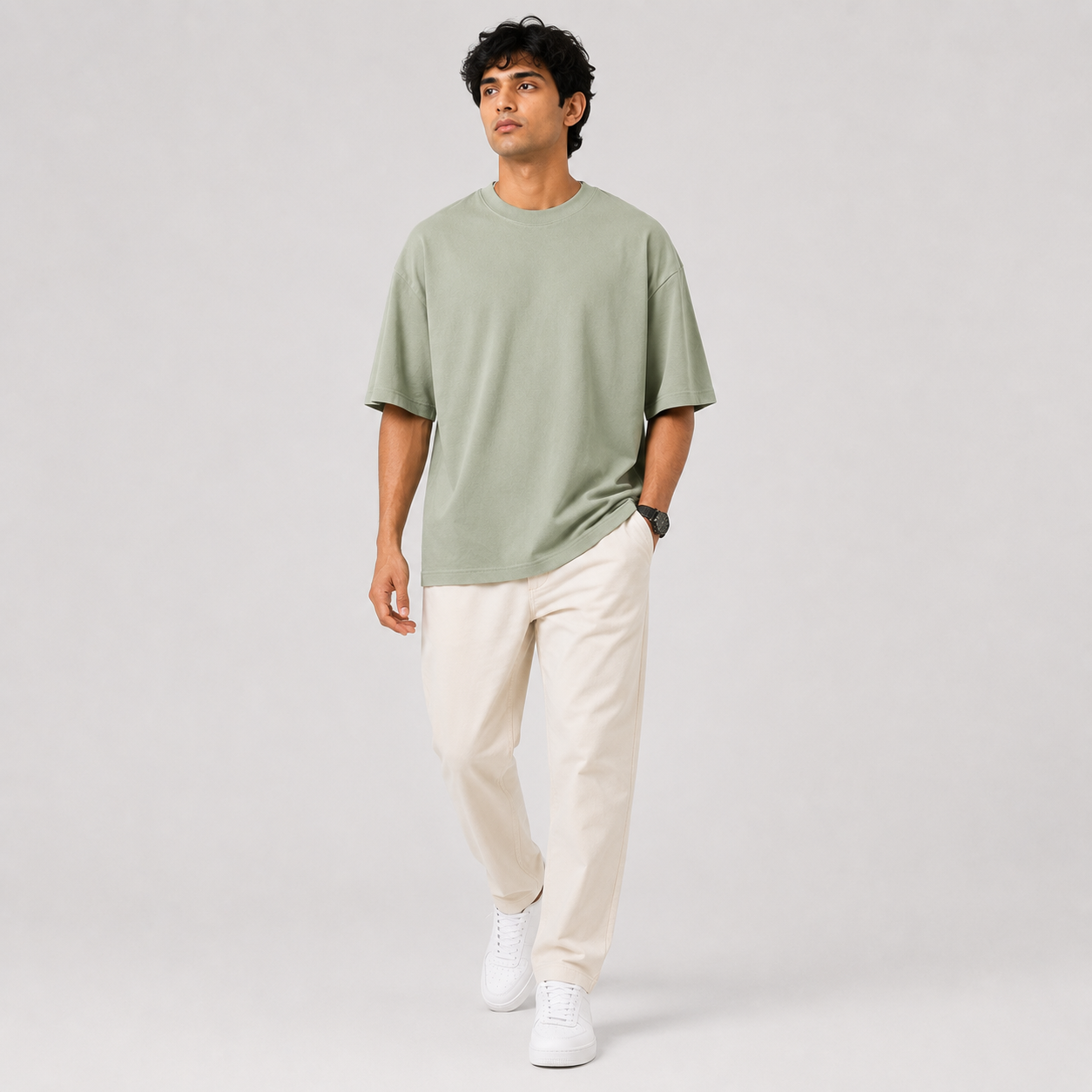 Sage Mist Oversized Drop Shoulder T-Shirt