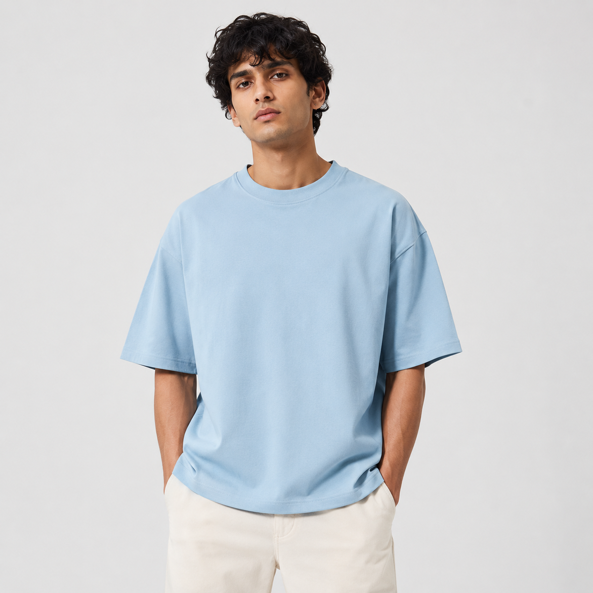 Glacier Blue Oversized Drop Shoulder T-Shirt
