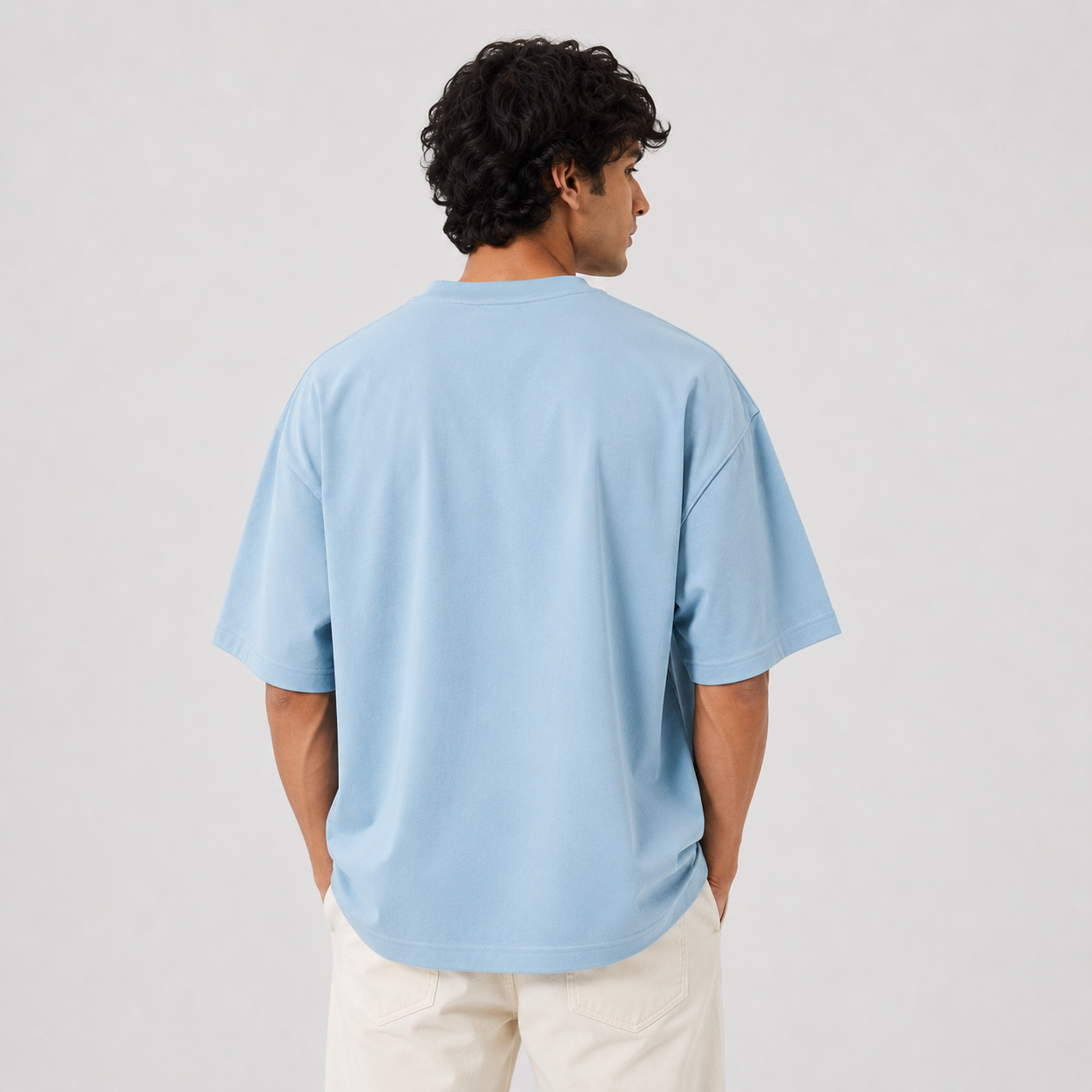 Glacier Blue Oversized Drop Shoulder T-Shirt