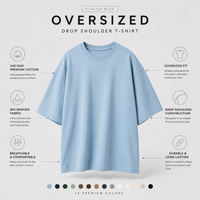 Glacier Blue Oversized Drop Shoulder T-Shirt