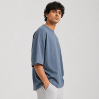 Storm Blue Oversized Drop Shoulder T-Shirt