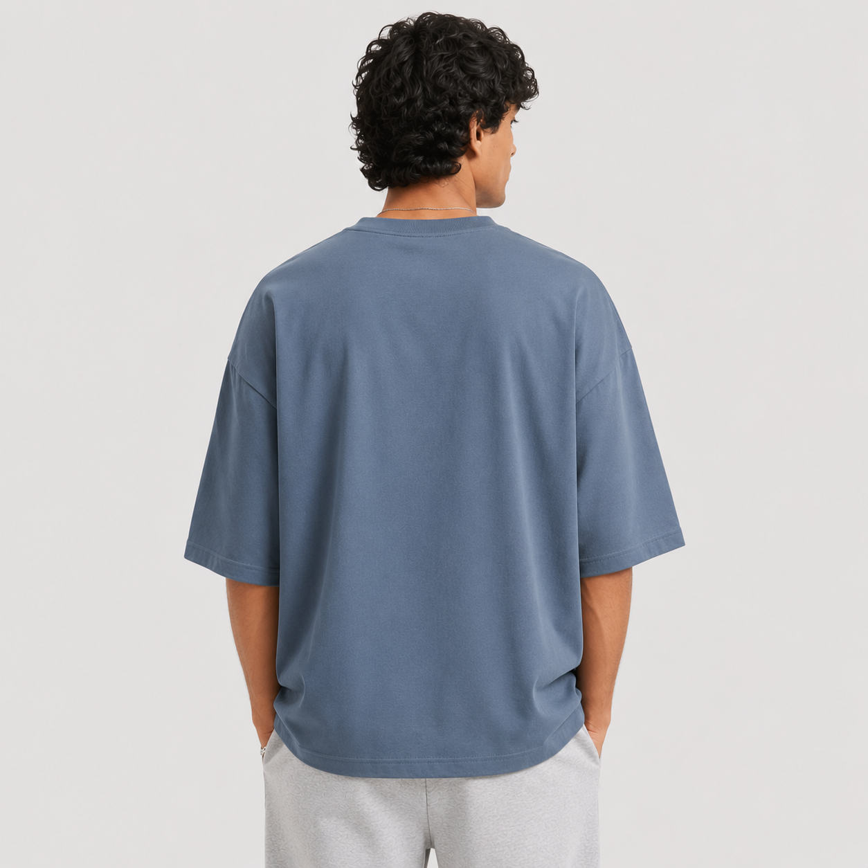 Storm Blue Oversized Drop Shoulder T-Shirt