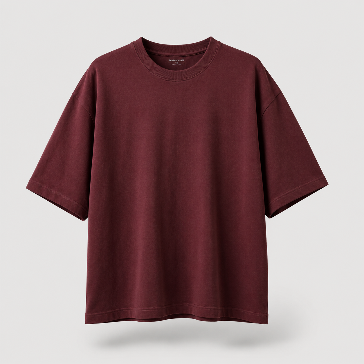 Burgundy Wine Oversized Drop Shoulder T-Shirt