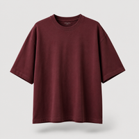 Burgundy Wine Oversized Drop Shoulder T-Shirt
