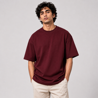 Burgundy Wine Oversized Drop Shoulder T-Shirt