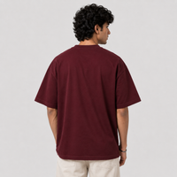 Burgundy Wine Oversized Drop Shoulder T-Shirt