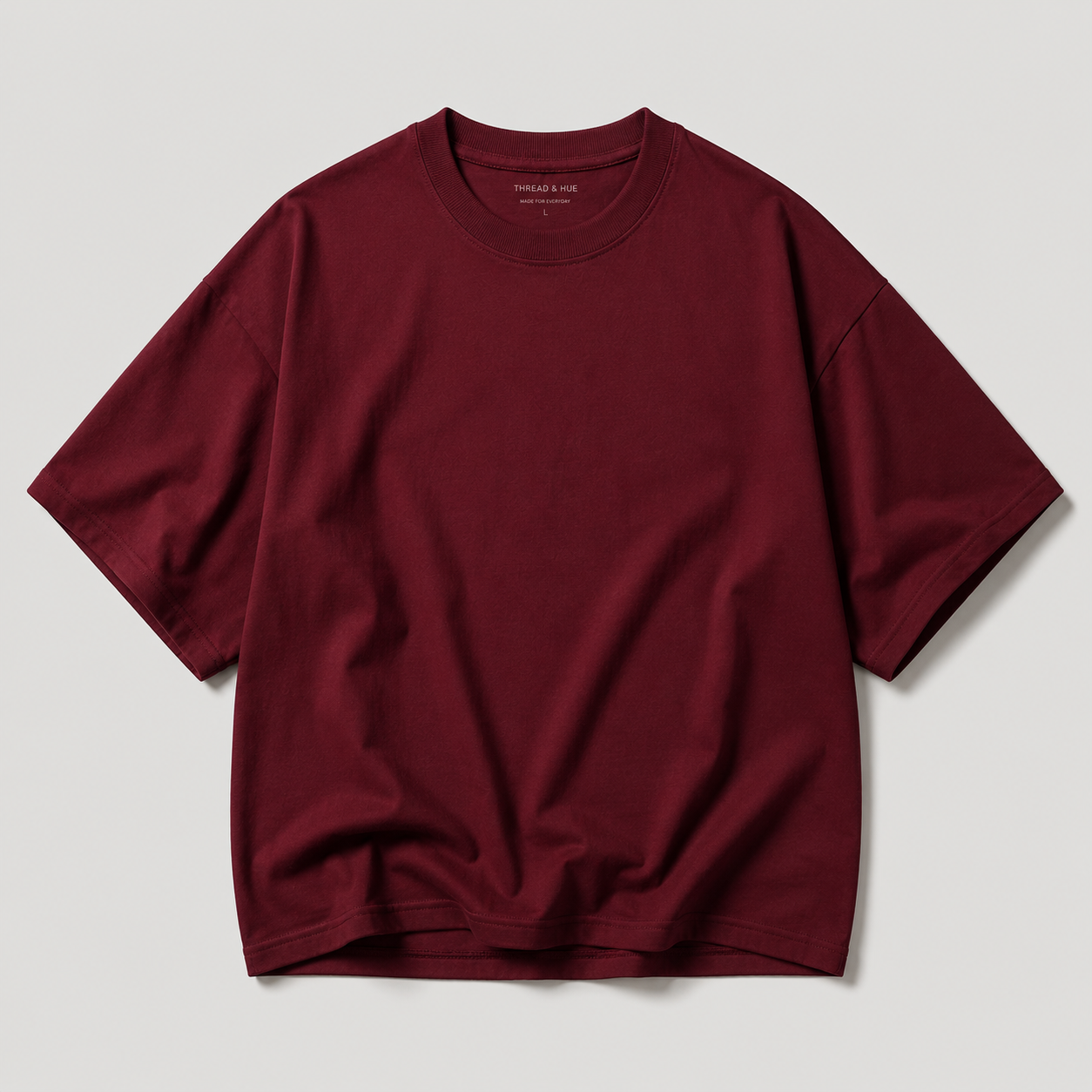 Burgundy Wine Oversized Drop Shoulder T-Shirt