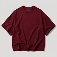 Burgundy Wine Oversized Drop Shoulder T-Shirt