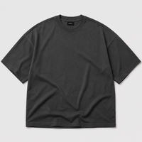 Shadow Charcoal Oversized Drop Shoulder T-Shirt