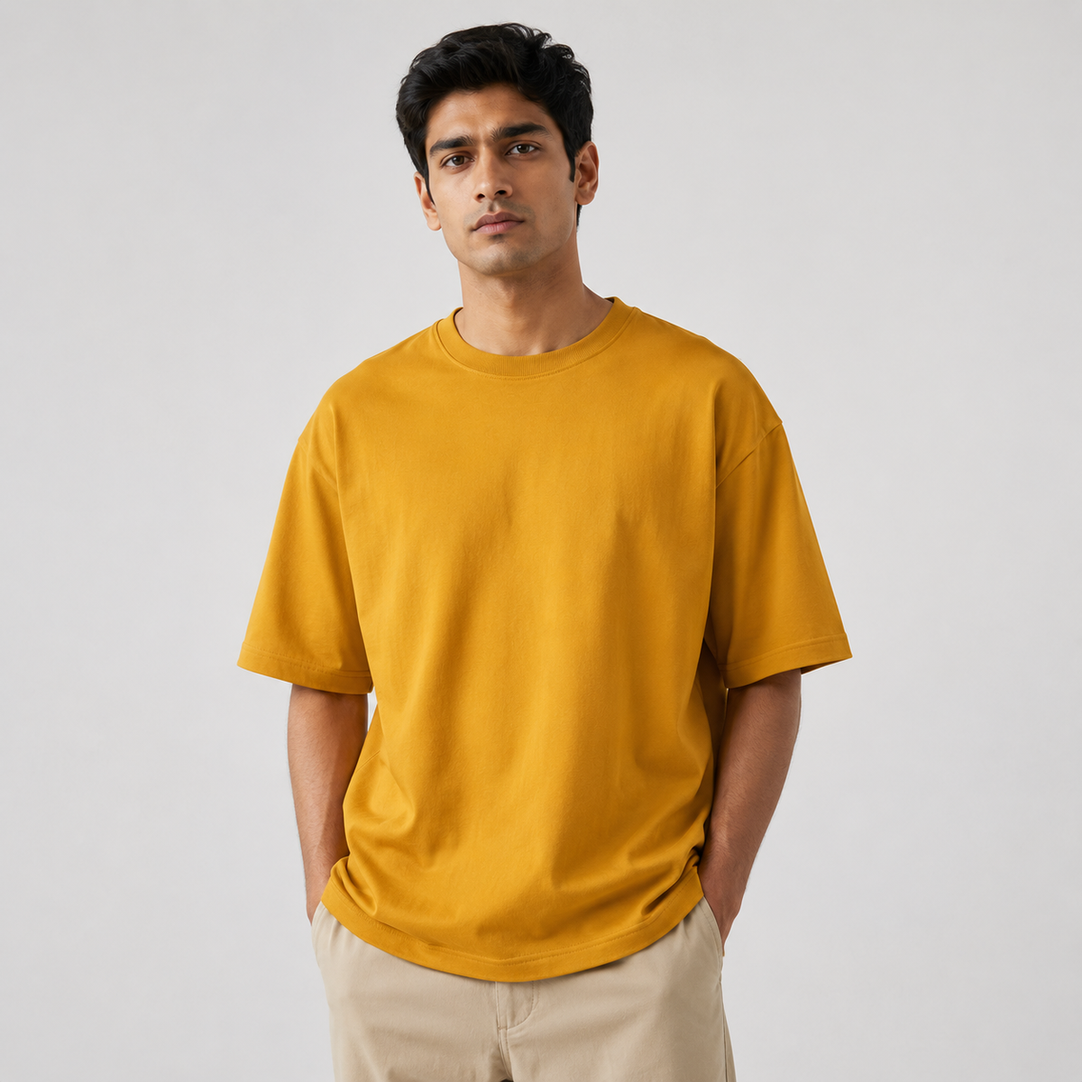 Golden Mustard Oversized Drop Shoulder T-Shirt