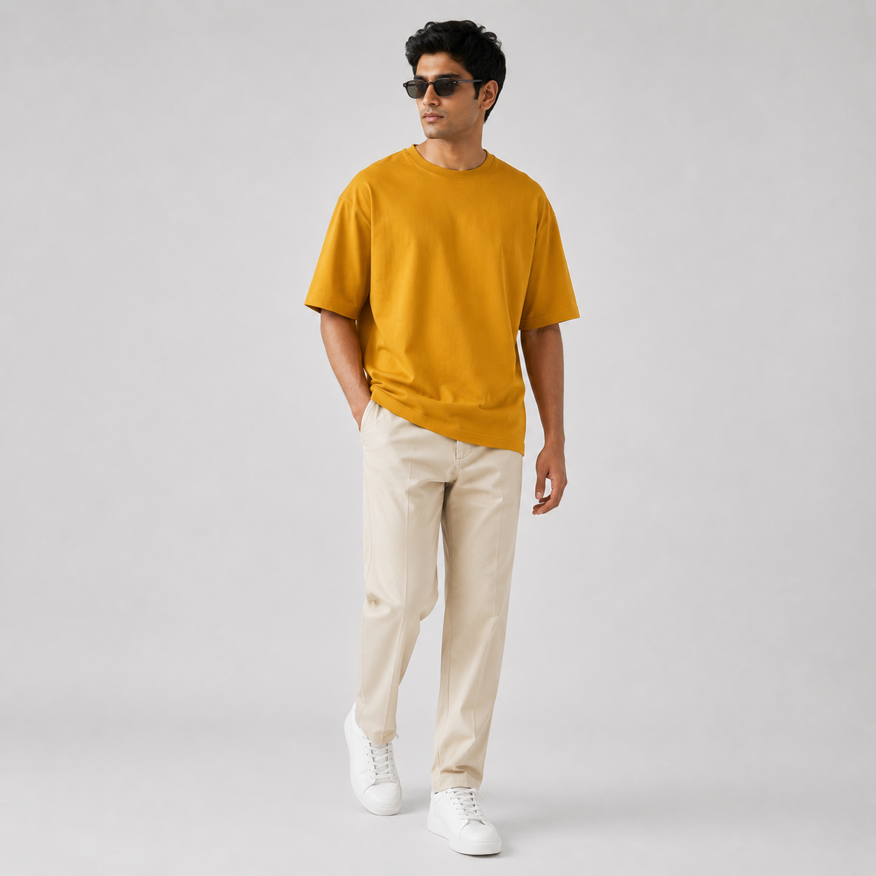 Golden Mustard Oversized Drop Shoulder T-Shirt