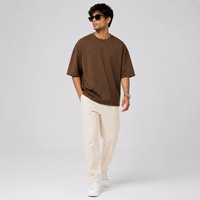Mocha Earth Oversized Drop Shoulder T-Shirt