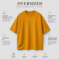 Golden Mustard Oversized Drop Shoulder T-Shirt