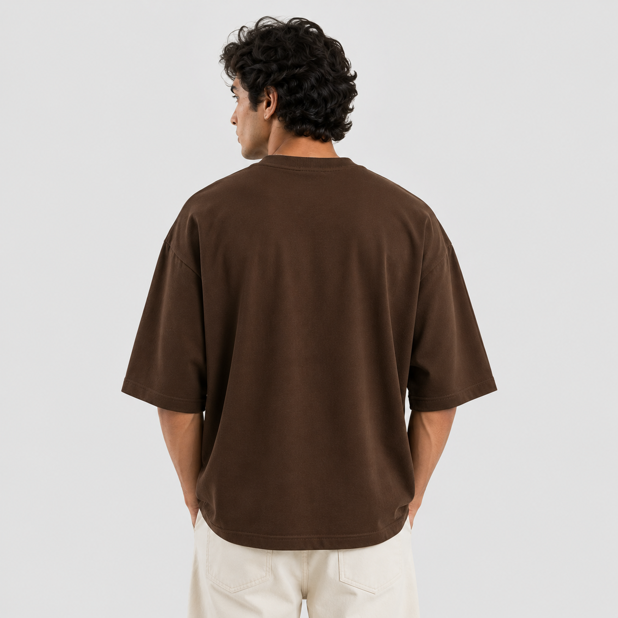 Espresso Brown Oversized Drop Shoulder T-Shirt
