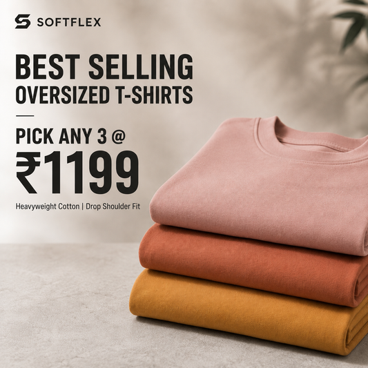New Pack of 3 Drop Shoulder T-shirts