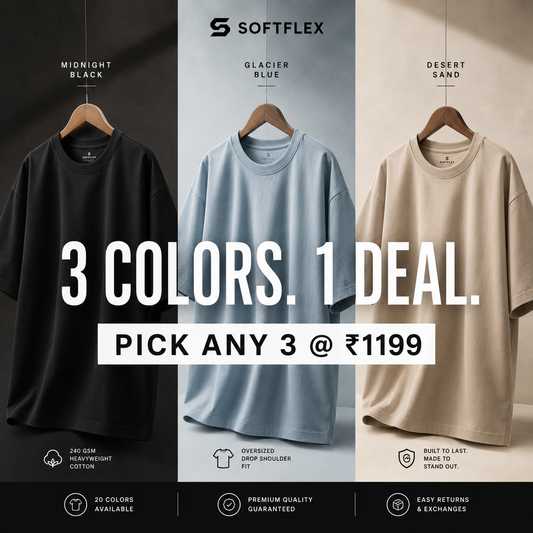 New Pack of 3 Drop Shoulder T-shirts