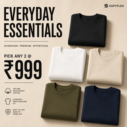 New Pack of 3 Drop Shoulder T-shirts