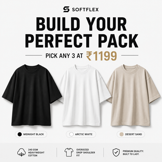 New Pack of 3 Drop Shoulder T-shirts