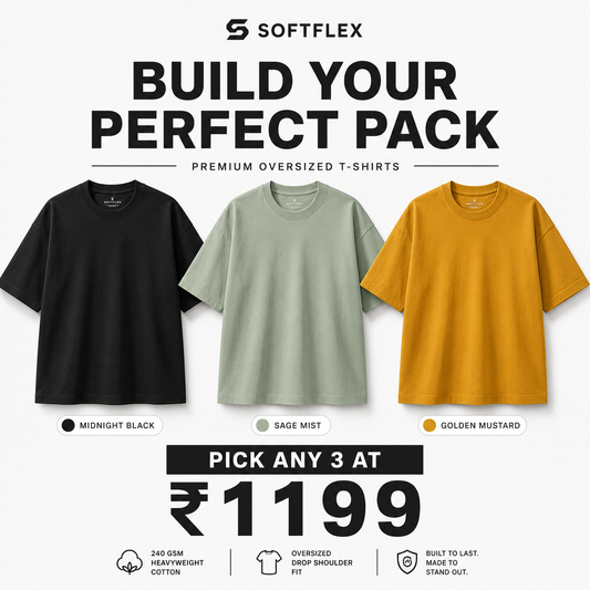New Pack of 3 Drop Shoulder T-shirts
