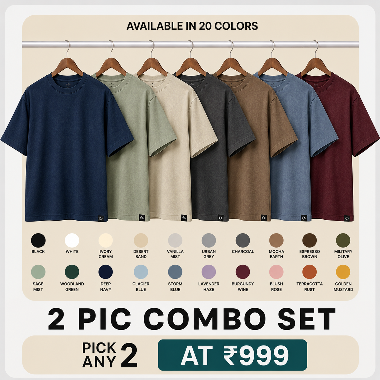 New Pack of 2 Drop Shoulder T-shirts